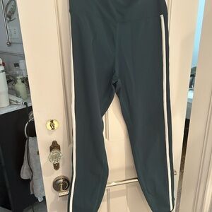 Beach Riot Teal Leggings with White Stripes
